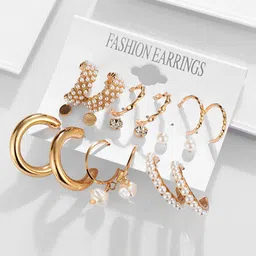 Jewels Galaxy Gold-Toned Circular Studs Earrings image 3