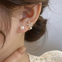 Shining Diva Fashion Gold Plated Jacket Studs image 2