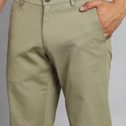 allen solly Men Regular Fit Brown Cotton Blend Trousers image 5