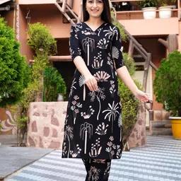 dhibha Women Pure Cotton Kurti Pant Set image 1