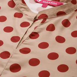 Varanga Ethnic Motifs Printed Keyhole Neck Flared Sleeves Mirror Work Kurta image 2