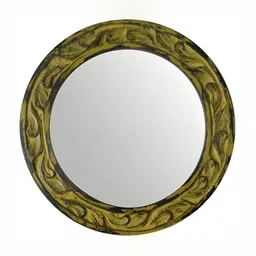 VAS collection home Yellow Textured Oval Mirror-picture-11