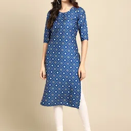 7threads KALINI Women Pack of 2 Printed Summer Sheers Crepe Kurta image 4