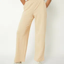 max Women Solid Beige Track Pants-picture-20