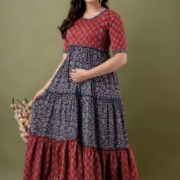houseofcommon Women Maxi Maroon Full Length Dress-picture-23