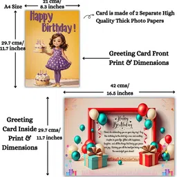 aanyacentric Birthday Printed Card 8.3x11.7 inch with Envelope for Loved One Greeting Card image 3