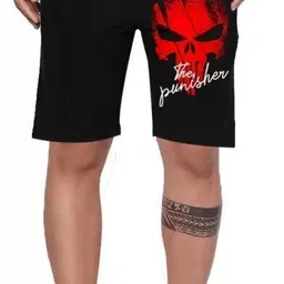 culish trend Solid, Printed Men Black Basic Shorts-picture-22