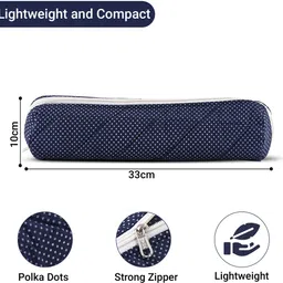 homestic Polka Dots Single-Rod Bangles Organisers Storage Box | Blue Bangles Pouch Vanity Box image 3