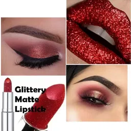 yuency Glitter Lipstick Long Lasting Red Sparkly Lipstick For Women image 2