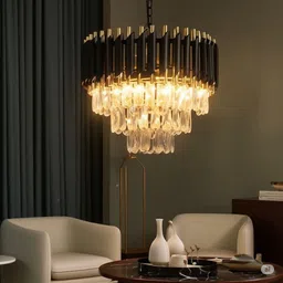 v & b enterprises BINDUGLOW Crystal Jhumar 400mm Chandelier Ceiling Lamp Chandelier Ceiling Lamp-picture-25