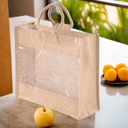 Reusable Jute Grocery Bags for Shopping | Carry Jhola for Women | Brown Grocery Bag-image-10