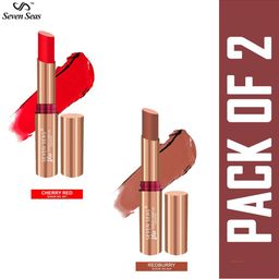 Seven Seas Set of 2 Matte With You Lipstick - Cherry Red 601 & Redburry 624-picture-41