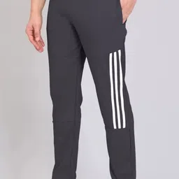 aurenza Pack of 2 Men Striped Black, Grey, White Track Pants image 5