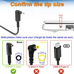 Regatech Chromebook R11 CB5-132T-C883, R11 CB5-132T-C88E 19V 3.42A Pin 3.0x1.1mm 65 W Adapter image 5