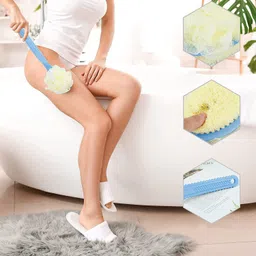 hm evotek Bath Sponge With Double Side Brush With Handle LB-83 image 5