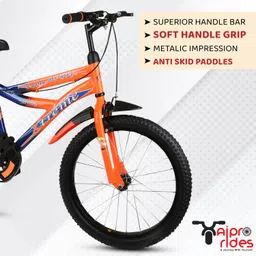 xaipro 20T XTREEM FLORO ORANGE M RIM 7 TO 10 YEAR KIDS CYCLE 90% ASSEMBLE CYCLE 20 T (inch) BMX Cycle image 3