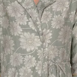 Bindigasm Floral Printed V-Neck Long Jacket With Trousers image 3