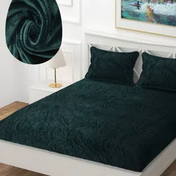 INDHOME LIFE Green 220 TC King Bedsheet with 2 Pillow Covers-image-56