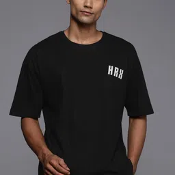 HRX by Hrithik Roshan Men Typography Printed Drop-Shoulder Sleeves Pure Cotton T-shirt image 5