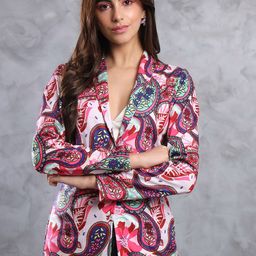 TANDUL Printed Notched Lapel Slim Fit Single Breasted Blazers-picture-39