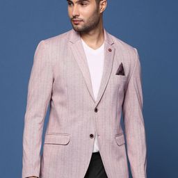 SHOWOFF Striped Slim-Fit Cotton Single-Breasted Blazer-picture-43
