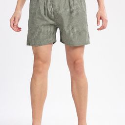 SHOWOFF Geometric Printed Pure Cotton Boxers AM-141-10_Olive-picture-23
