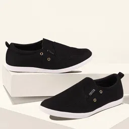 FAUSTO Men Black Slip-On Sneakers-picture-57