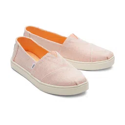 TOMS Women Orange Textured Alpargata Slip-On Sneakers-image-82