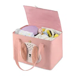 Kuber Industries Pink Set of 1 Reusable Tote Basket Organisers-picture-39