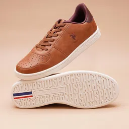 u.s. polo assn. U S Polo Assn Men Tan Perforations PU Sneakers-picture-33