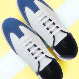FAUSTO Men White Colourblocked PU Sneakers-picture-17