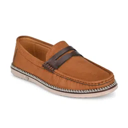 Big Fox Men Solid Tan Lightweight Penny Loafers image 2