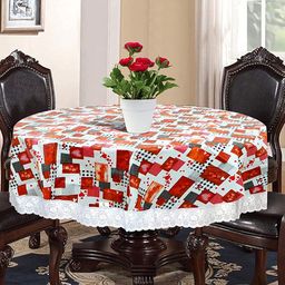 Dakshya Industries Red Printed 6-Seater Table Cover-picture-11