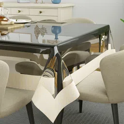 clasiko ClasikoCream Coloured & Transparent Solid Table Covers image 1