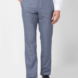 Park Avenue Men Mid Rise Checked Smart Formal Trousers-picture-23