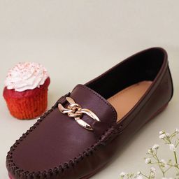 yoho Women Round Toe Buckled Horsebit Loafers-picture-39