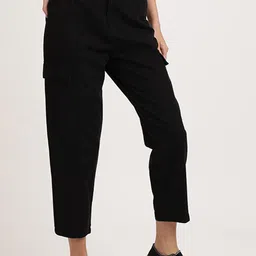IVOC Women Mid Rise Clean Look Pure Cotton Cropped Cargo Jeans-image-6
