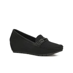 Bata Women Black Solid PU Loafers-picture-23