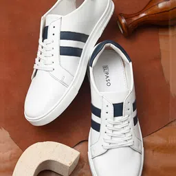 El Paso Men White Striped Sneakers-image-53