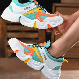 AfroJack Women Green Colourblocked Sneakers-image-39