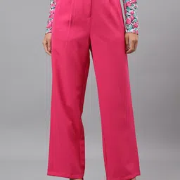 Latin Quarters Women Relaxed Slim Fit Easy Wash Pleated Parallel Trousers-image-94