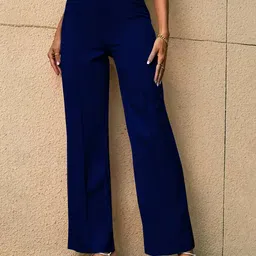 Dream Beauty Fashion Women Easy Wash Mid-Rise Pleated Parallel Trousers-image-95