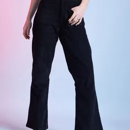 STREET 9 Women Relaxed Cotton Flared Trousers-picture-17