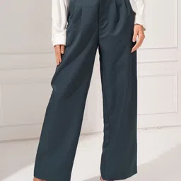 Tokyo Talkies Women Flared High-Rise Pleated Trousers-image-27
