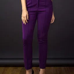SALT ATTIRE Women Slim Fit High-Rise Pleated Regular Trouser-image-19