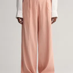 GANT Women Mid-Rise Pleated Parallel Trousers-image-3