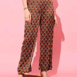 STREET 9 Women Printed Flared Trousers-picture-29