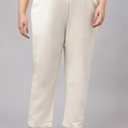 JAIPUR ATTIRE Women Plus Size Relaxed Fit Cotton Regular Trousers-image-4