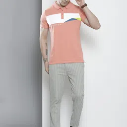The Indian Garage Co Men Grey Striped Trousers-image-70