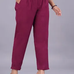 VENITYWAVE Women Relaxed Pleated Trousers-image-0
